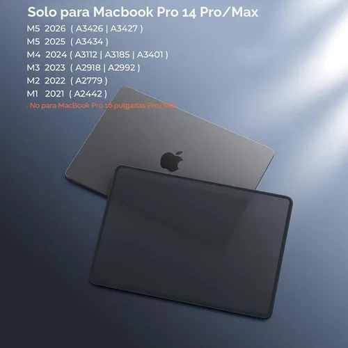 Vista 7 de BlueSwan - Funda antigrietas para MacBook Pro de 14 pulgadas M5-M1 Pro/Max 2026-2021 Anti-Scratch Protective Hard Shell Case, Soft TPU Bumper