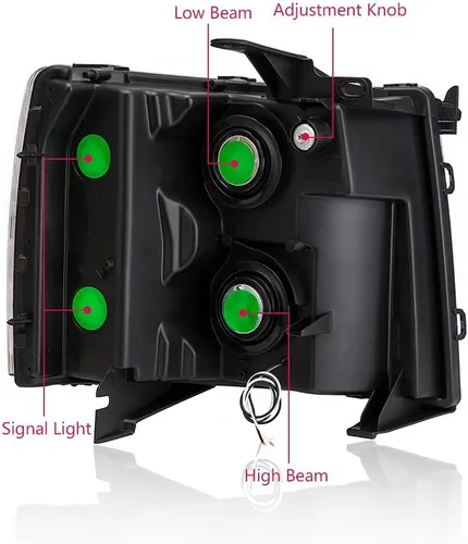 Vista 7 de PIT66 Conjunto de faros delanteros de barra LED compatible con Chevy Silverado 1500 2007-2013/Fit Silverado 2500 3500 y HD 2007-2014, faros Lente