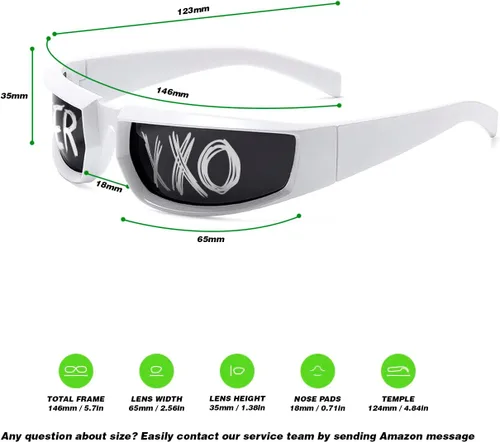 Vista 3 de Gafas Ferxxxo, Gafas del ferxxxo, Feliz cumpleaños ferxxxo, Ferxxxo Merch, Gafas de sol deportivas (blanco)