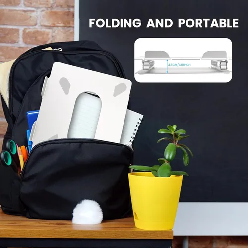 Vista 5 de Soporte ergonómico de aluminio para computadora portátil, altura ajustable, elevador plegable para laptop de 10 a 17 pulgadas (negro)