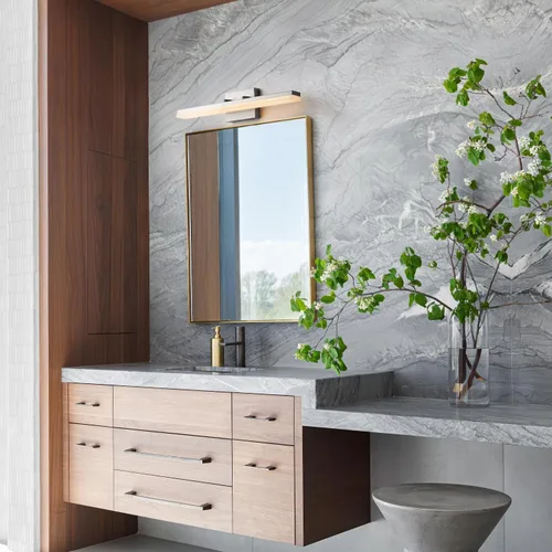 Vista 7 de mirrea Lámpara LED de tocador de níquel cepillado de 24 pulgadas para espejo, moderna iluminación de barra de baño regulable 3CCT, interruptor
