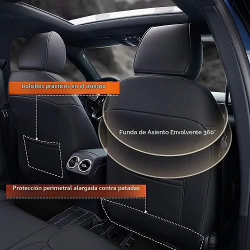 Vista 3 de AOMSAZTO Seat Covers for Mazda 3 2014 2015 2016 2017 2018 2-Negro