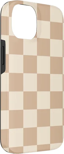 Vista 6 de Funda de tablero de ajedrez marrón beige claro para iPhone 14 Pro