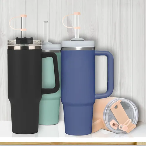 Vista 7 de Pajitas de repuesto para vaso Stanley 20, 30, 40 onzas, popotes transparentes reutilizables de 12 pulgadas con cepillo de limpieza largo para vaso