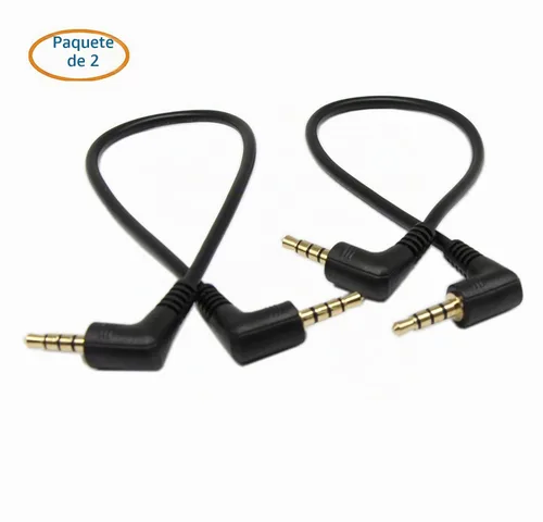 Vista 7 de SinLoon Cable TRRS de 0.138 in, (2 unidades) chapado en oro de 90 grados en ángulo derecho e izquierdo de 0.138 in, estéreo de 4 polos macho a