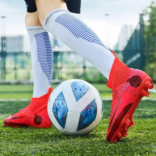 Vista 6 de Zapatos de fútbol para hombre, transpirables, para atletismo, para exteriores, firmes, para entrenamiento de césped