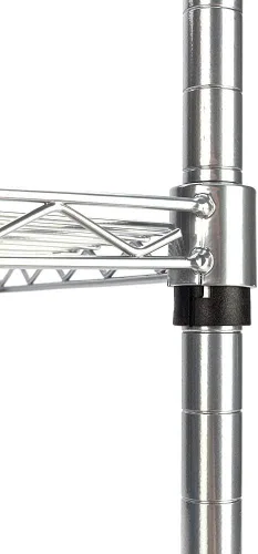 Vista 5 de Estante para panaderos con ruedas, carrito de microondas de cocina con almacenamiento, carrito de alambre ajustable de 4 niveles de altura
