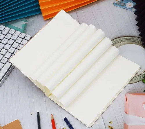 Vista 2 de Paquete de 24 cuadernos de papel kraft para viajeros, estudiantes y oficina, cuaderno de escritura con papel grueso, 60 páginas, 30 hojas, 8.3 x 5.5