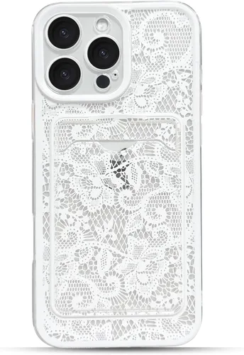 Vista 24 de NITITOP Funda para iPhone 13 transparente linda flor de encaje - flor negra negro (Black Bloom)