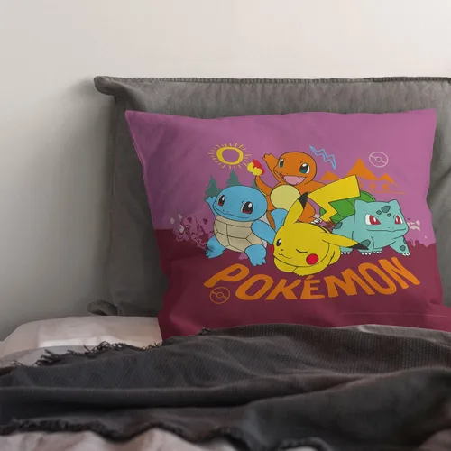 Vista 4 de NORTHWEST Almohada Pokémon, 18 x 18 pulgadas, para salir