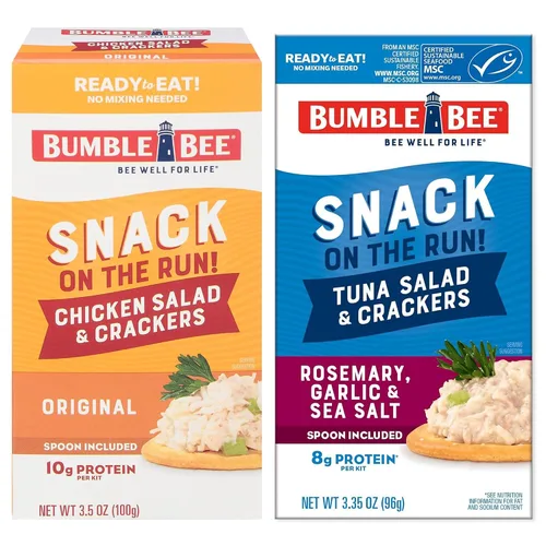 Vista 17 de Bumble Bee Snack on the Run BBQ - Kit de ensalada de pollo con galletas, 3.5 onzas, lista para comer, cuchara incluida, aperitivo de proteína