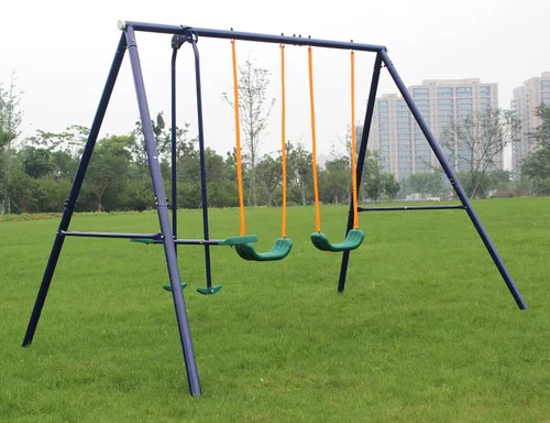 Vista 2 de Juego de columpios de metal resistentes para exteriores para niños