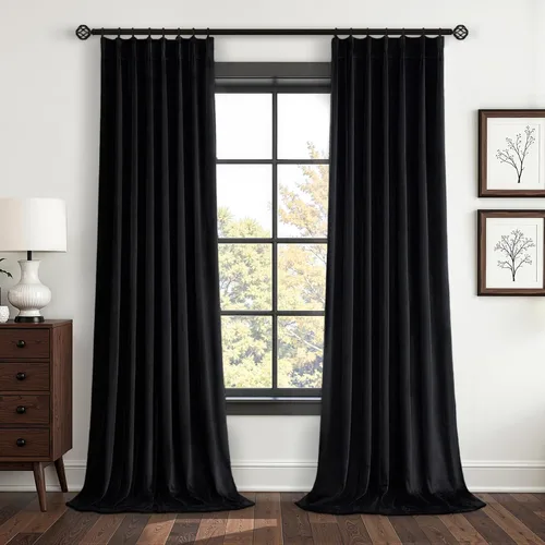 Vista 16 de Cortinas opacas de terciopelo gris pardo de 96 pulgadas de largo, para sala de estar y dormitorio, modernas, elegantes y de lujo, bloqueo de luz