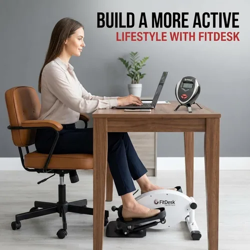 Vista 2 de FitDesk Under Desk Bike Exercise Machine, Compact Magnetic Pedal Exerciser, Mini Elliptical, Quiet Seated Cardio Trainer for Home Office Workouts