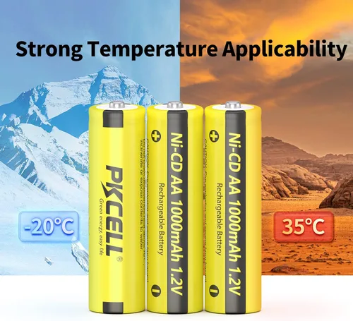 Vista 4 de PKCELL 4PC AA batería recargable NiCd AA 1000mAh 1.2V batería recargable para luces solares jardín luces