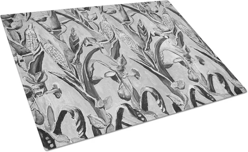 Vista 44 de Caroline's Treasures 1002LCB Barq's, Crabs and Spices Tabla de cortar de vidrio grande decorativa de vidrio templado Tabla de cortar y servir