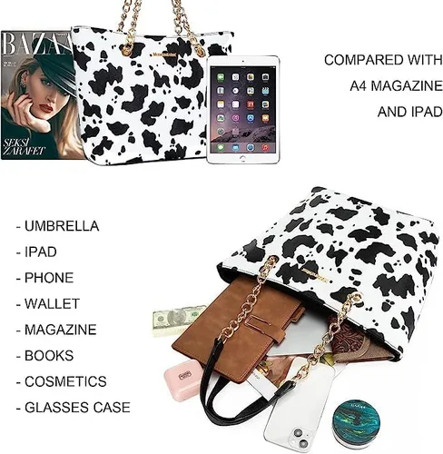 Vista 4 de Montana West Bolso de mano para mujer con asa superior con cadena