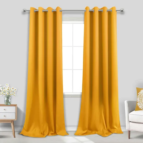 Vista 198 de KOUFALL Cortinas de Baño Aqua para Ventana, Juego de 2 Paneles Decoración Costera Cortinas Cortas Opacas para Ventana Pequeña de Cocina Puerta