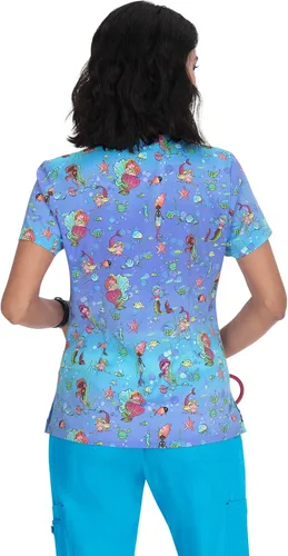 Vista 2 de KOI Basics 384PR Leslie Scrub - Blusa azul XS para mujer