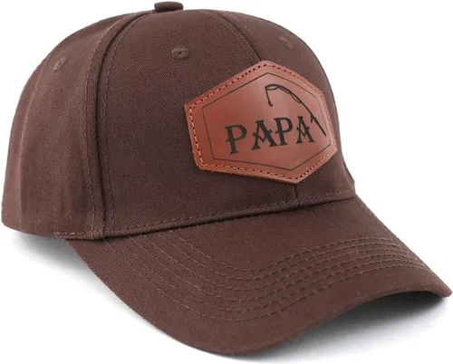 Vista 12 de Gorra de camionero para papá, gorra de béisbol, gorra de papá, gorra de cuero grabada con láser
