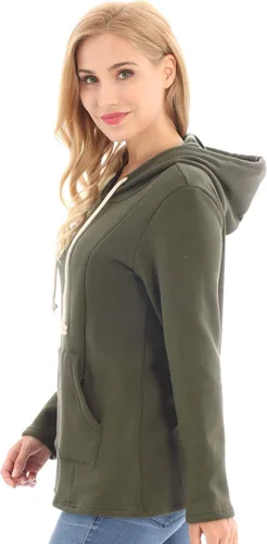 Vista 46 de Bearsland - Sudadera de lactancia y maternidad para mujer, con bolsillos y capucha