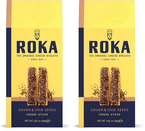 Vista 2 de ROKA Palitos de queso con semillas de Gouda y chía, 2.82 oz.