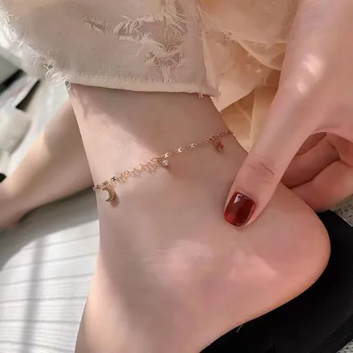 Vista 5 de Tobillera para mujer, cadena de acero inoxidable, pulsera de tobillo para playa, joyería ajustable