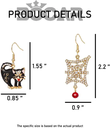 Vista 8 de 2 pares de aretes de Halloween, aretes colgantes de bruja blanca, aretes de fiesta de Halloween, aretes colgantes de gota de Halloween para mujeres