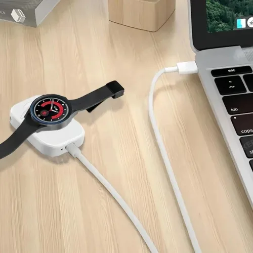 Vista 8 de Cargador inalámbrico de reloj magnético tipo C para Samsung Galaxy Watch Ultra/7/6/6 Classic/5 Pro/5/4/4 clásico/3/carga rápida activa (negro)