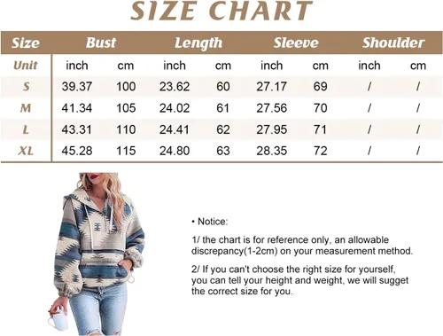 Vista 7 de chouyatou Sudadera con capucha y media cremallera con estampado azteca tribal para mujer