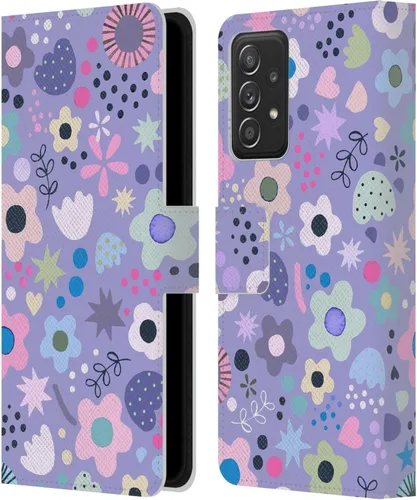Vista 7 de Head Case Designs Officially Licensed Ninola Abstract Poppies Lilac Floral Leather Wallet Case Compatible with Samsung Galaxy A07 4G