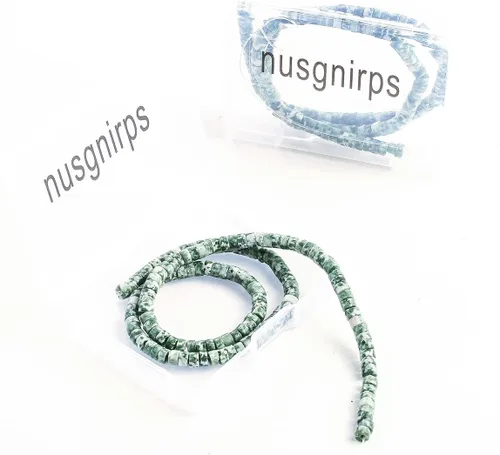 Vista 6 de Abalorios Espaciadores de Jade Natural Africano 4x2mm 38cm/str Redondos Planos Semipreciosos para Hacer Pulseras y Collares Jade africano