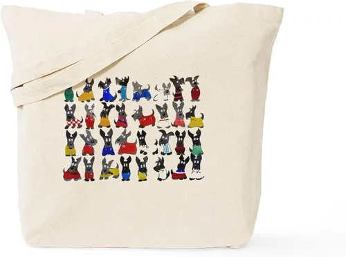 Vista 10 de CafePress American Scottie - Bolsa de compras de lona beige natural reutilizable