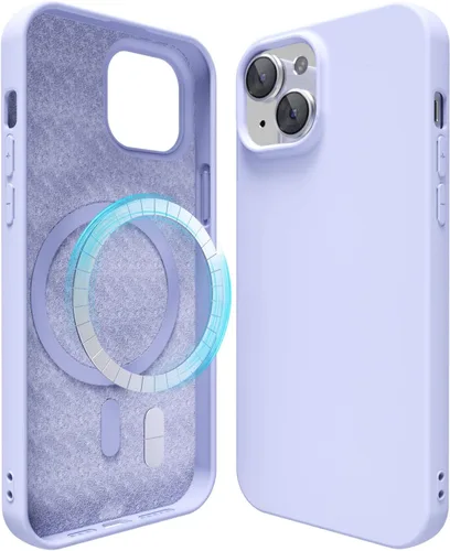 Vista 85 de oakxco Funda de silicona para iPhone 12 Pro Max, magnética, compatible con carga inalámbrica Magsafe, cubierta protectora de goma suave y delgada