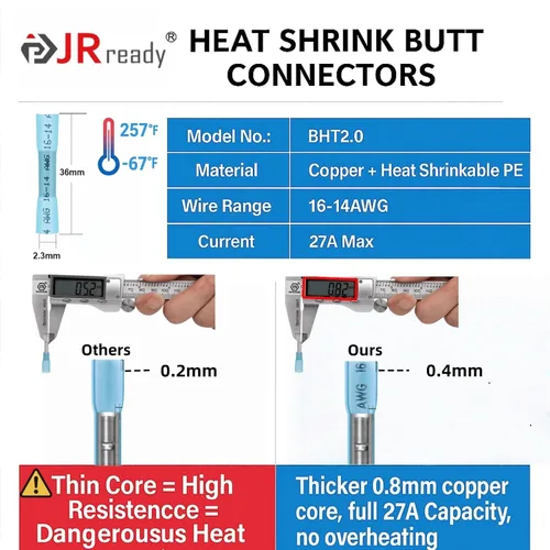 Vista 6 de JRready Deutsch - Kit de conectores de 2 pines dt Pigtail ST9019-3Sets de 2 cables impermeables automotrices con conector a tope de 12 piezas