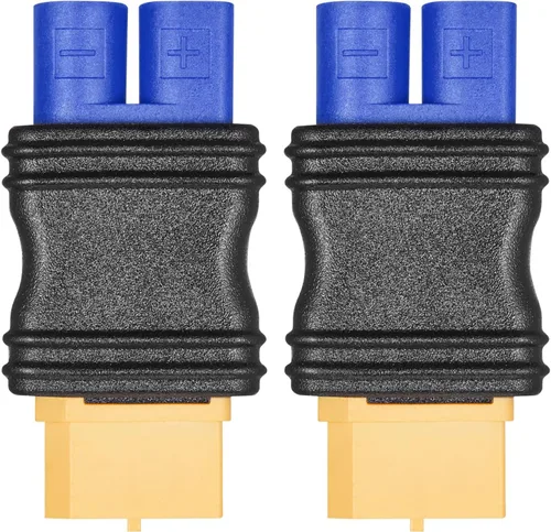 Vista 8 de EC3 conector macho a EC5 hembra conector adaptador para RC Lipo batería EC3 a EC5 adaptador (2 unidades)