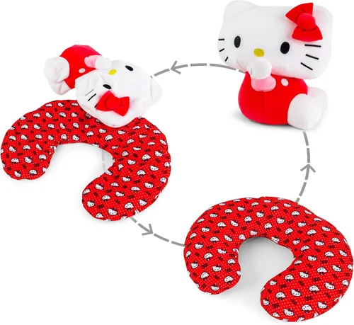 Vista 10 de Sanrio Cinnamoroll - Almohada cervical reversible y felpa para adultos, esenciales de viaje para un apoyo extra cómodo en aviones, automóviles