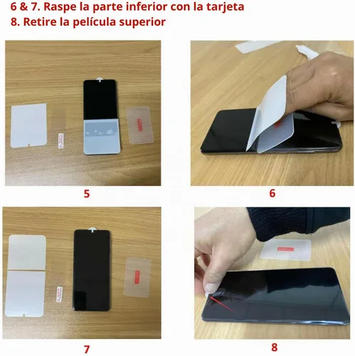 Vista 4 de LOOKSEVEN Paquete de 3 películas de hidrogel para Samsung Galaxy Note 8 y Note 9, protector de pantalla de TPU suave transparente, película