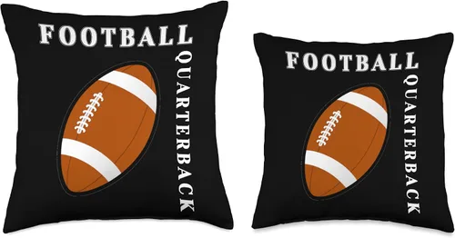 Vista 3 de Football Quarterback QB Vertical Logo Throw Pillow