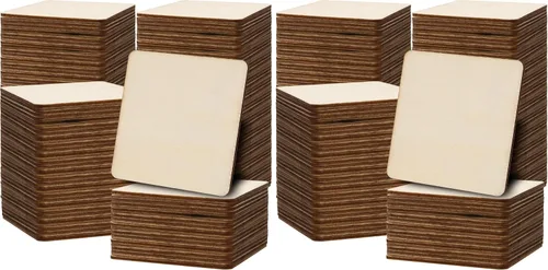 Vista 7 de 200 piezas cuadradas de madera de 3 x 3 pulgadas, cuadrados de madera para manualidades, azulejos de madera, piezas de madera sin terminar