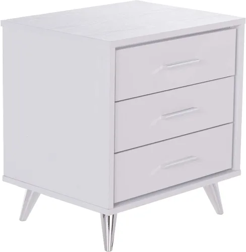 Vista 9 de SEI Furniture Oren - Mesita de noche con cajones, color blanco (AMZ2486FH)