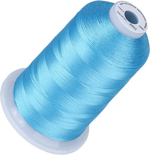 Vista 30 de Simthread 5500 yardas de hilo de bordar, 5000M de alto rendimiento 40WT 100% hilo de poliéster – 170+ colores vívidos, clasificado de alta velocidad