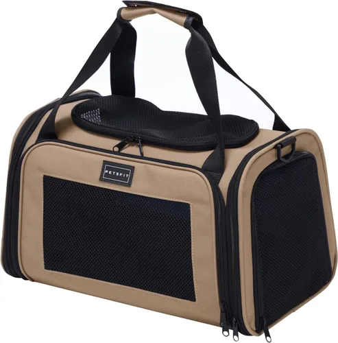 Vista 12 de PETSFIT Transportador de mascotas aprobado por aerolíneas con alfombrilla extensible, transportador de perros para perros pequeños, aprobado por