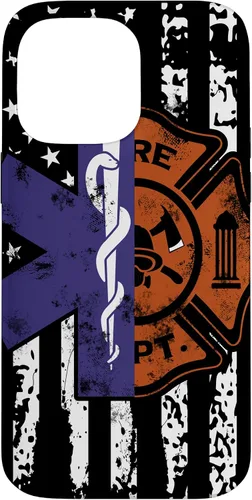 Vista 21 de EMT Firefighter Fire Rescue EMT - Funda de regalo con bandera americana para iPhone 17