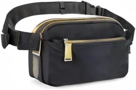 Vista 9 de Zorfin - Riñonera moderna de nailon negro para mujer