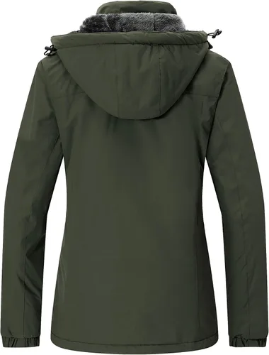 Vista 2 de Wantdo - Chaqueta de esquí impermeable para mujer, abrigo de invierno cálido y resistente al viento, abrigos de nieve