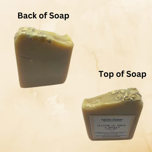 Vista 2 de Barra de jabón de avena, leche y miel Vegano natural hecho a mano para rostro y cuerpo hidratante colorante natural sin sulfatos