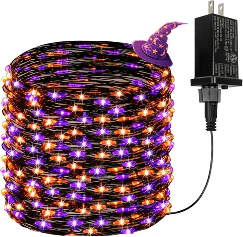 Vista 13 de Guirnalda de luces LED enchufables de 33 pies, impermeable, para exteriores e interiores, 8 modos con temporizador, luz de Navidad, decoración
