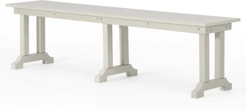 Vista 12 de WestinTrends Ashore Outdoor HDPE - Banco de patio con espalda descubierta de 48 pulgadas, color negro
