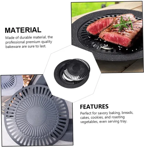 Vista 2 de Bandeja antiadherente para asar a la parrilla de doble capa para hornear horno seguro para hornear barbacoa